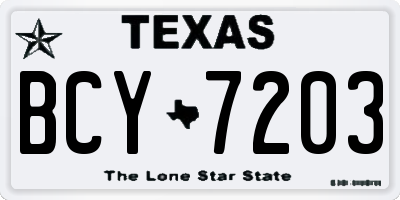 TX license plate BCY7203