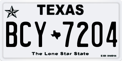 TX license plate BCY7204
