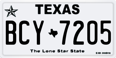 TX license plate BCY7205