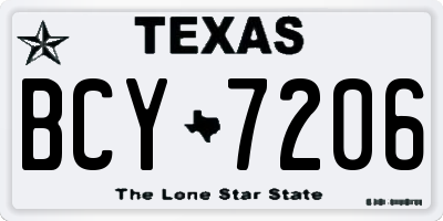 TX license plate BCY7206