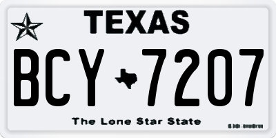 TX license plate BCY7207