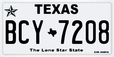 TX license plate BCY7208