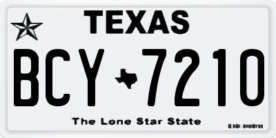 TX license plate BCY7210