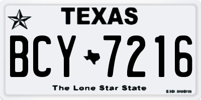 TX license plate BCY7216