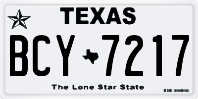 TX license plate BCY7217
