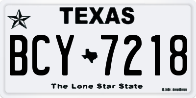 TX license plate BCY7218
