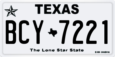 TX license plate BCY7221
