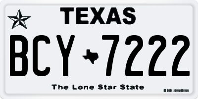 TX license plate BCY7222