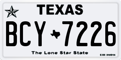 TX license plate BCY7226