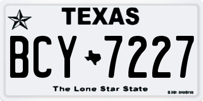 TX license plate BCY7227