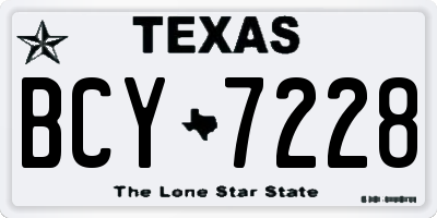 TX license plate BCY7228