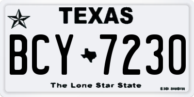 TX license plate BCY7230