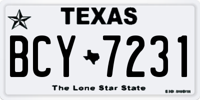 TX license plate BCY7231