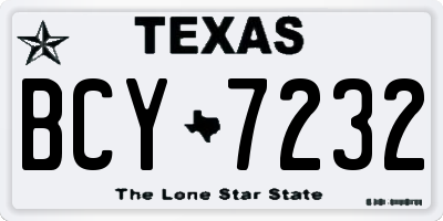 TX license plate BCY7232
