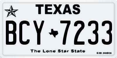 TX license plate BCY7233