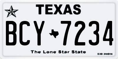 TX license plate BCY7234