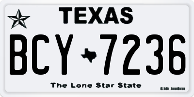 TX license plate BCY7236