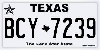 TX license plate BCY7239