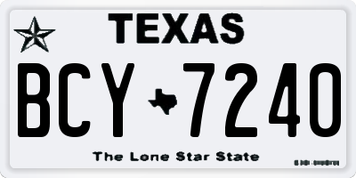 TX license plate BCY7240