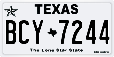 TX license plate BCY7244