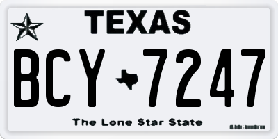 TX license plate BCY7247