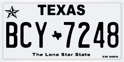 TX license plate BCY7248