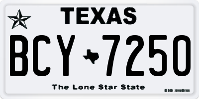 TX license plate BCY7250