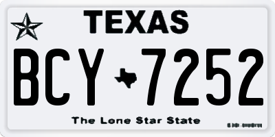 TX license plate BCY7252