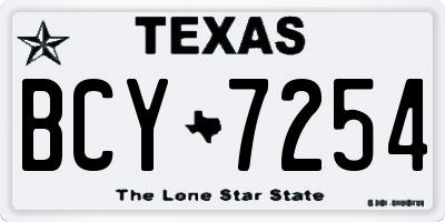 TX license plate BCY7254