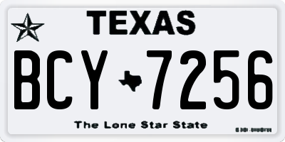 TX license plate BCY7256