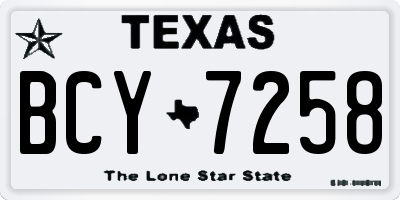 TX license plate BCY7258
