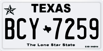 TX license plate BCY7259