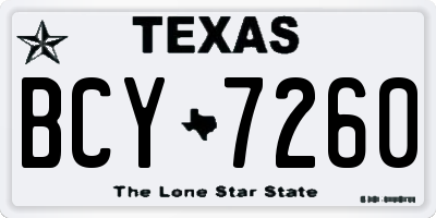 TX license plate BCY7260