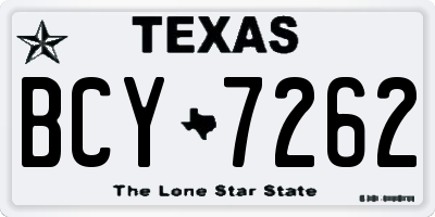 TX license plate BCY7262