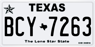 TX license plate BCY7263