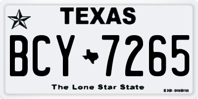 TX license plate BCY7265