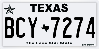 TX license plate BCY7274