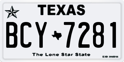 TX license plate BCY7281