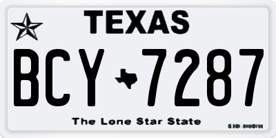 TX license plate BCY7287