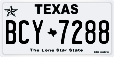 TX license plate BCY7288