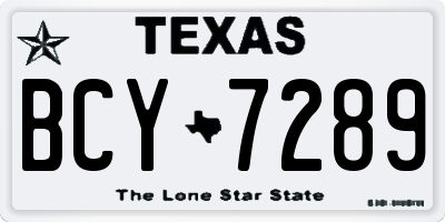 TX license plate BCY7289