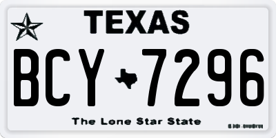 TX license plate BCY7296