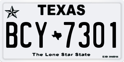 TX license plate BCY7301