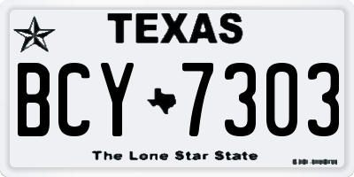 TX license plate BCY7303