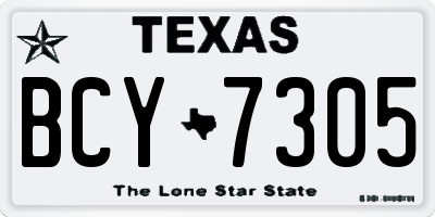 TX license plate BCY7305