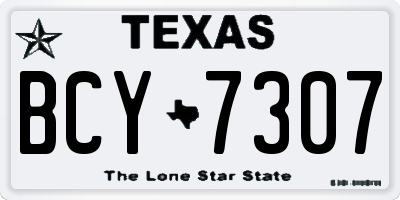 TX license plate BCY7307