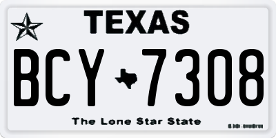 TX license plate BCY7308
