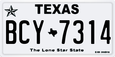 TX license plate BCY7314