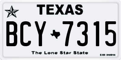 TX license plate BCY7315