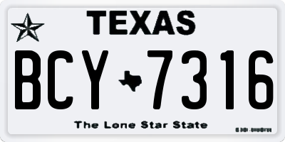 TX license plate BCY7316